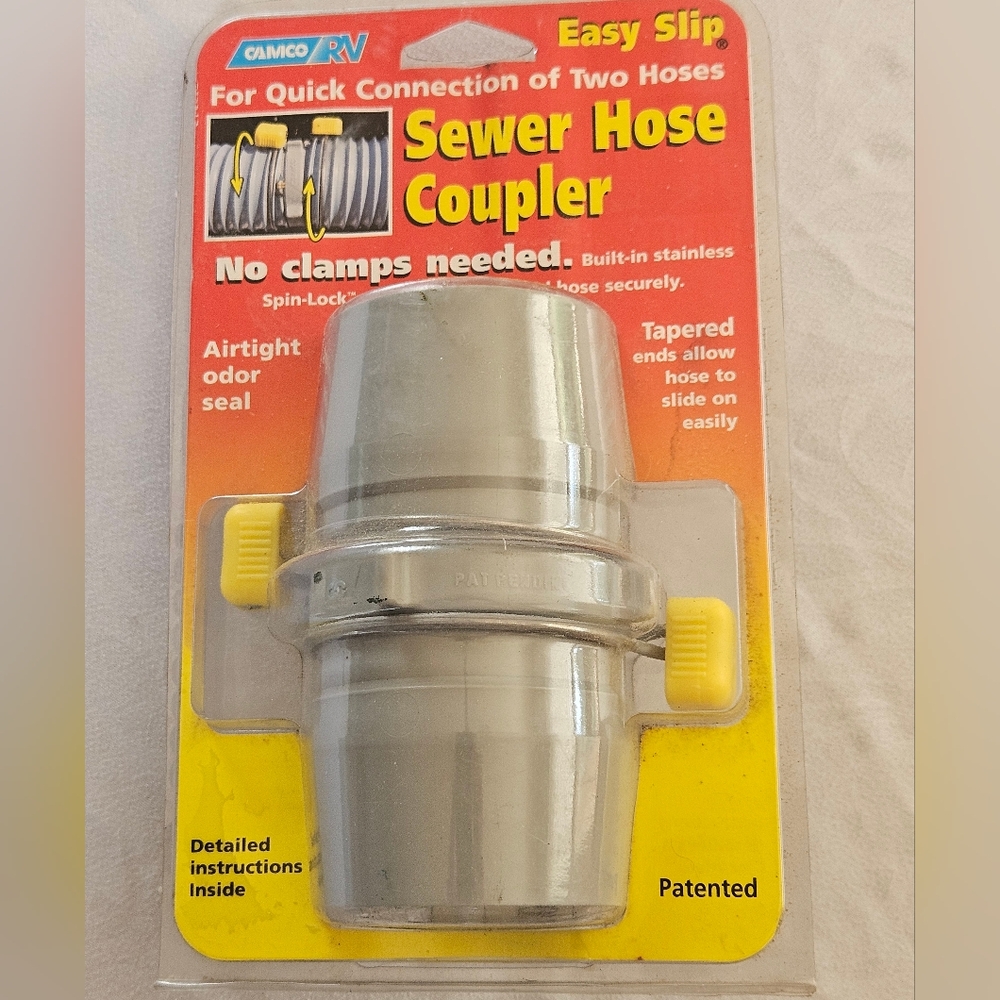 Camco RV Sewer Hose Coupler Easy Slip for Quick Connection of Two Hoses